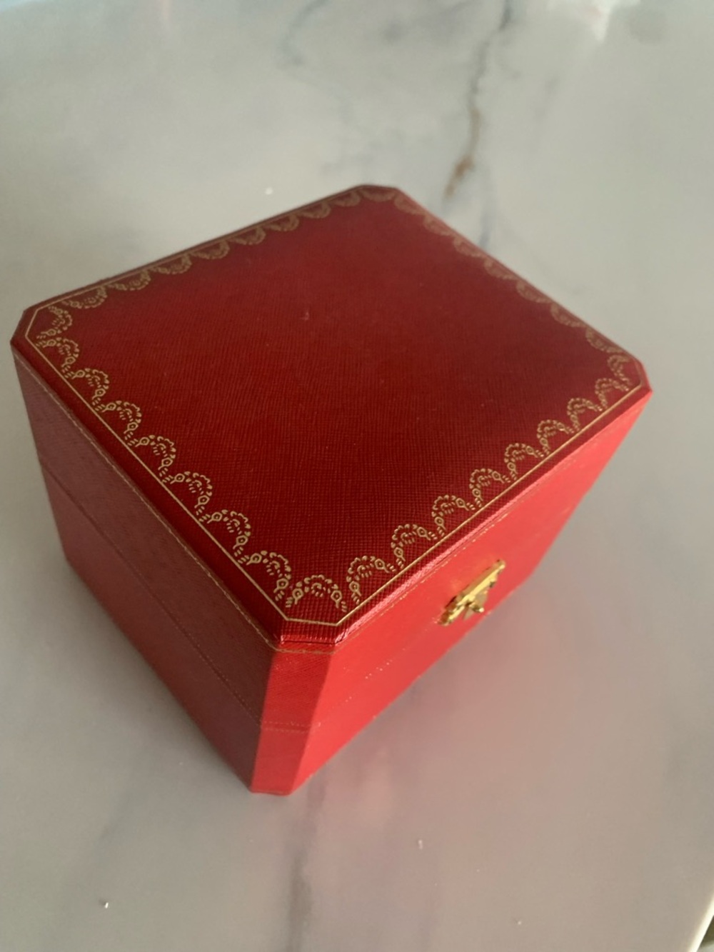 Vintage LARGE CARTIER Red Jewelry Box with White Interior